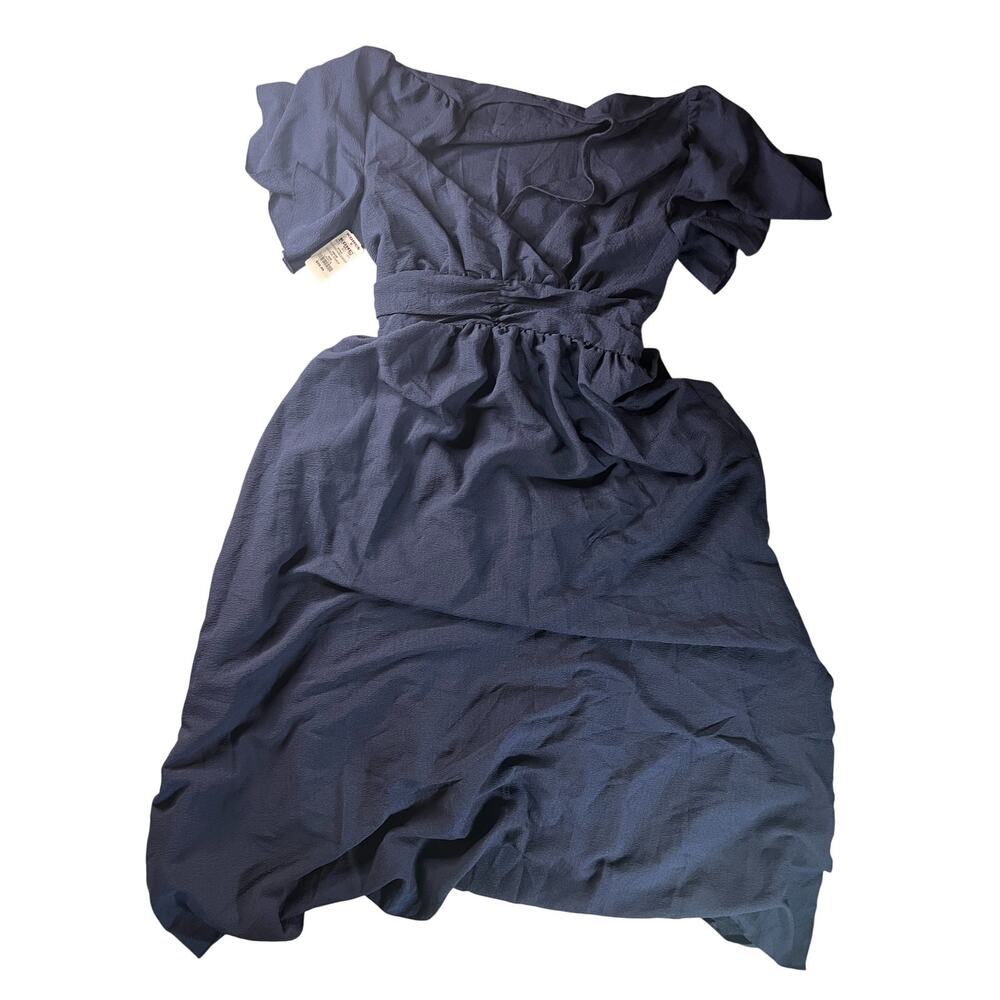 Fit & Flare navy blue Prairie Midi Dress L